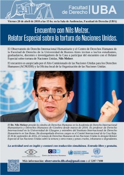 Encuentro con Nils Melzer, Relator Especial sobre la tortura de Naciones Unidas