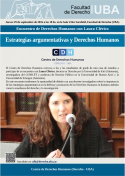 Encuentro de Derechos Humanos con Laura Clérico: Estrategias argumentativas y Derechos Humanos