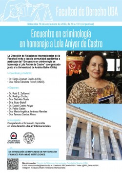 Encuentro en criminología en homenaje a Lola Aniyar de Castro