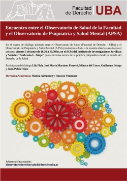 Encuentro entre el Observatorio de Salud de la Facultad y el Observatorio de Psiquiatría y Salud Mental (APSA)