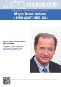 Entrega del doctorado <i>honoris causa</i> al profesor Mariano Yzquierdo Tolsada