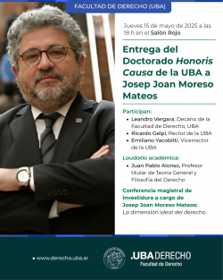 Entrega del Doctorado <i>Honoris Causa</i> de la UBA a Josep Joan Moreso Mateos