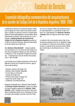 Exposición bibliográfica conmemorativa del sesquicentenario de la sanción del Código Civil de la República Argentina (1869- 2019)