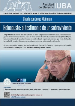 Holocausto: el testimonio de un sobreviviente. Charla con Jorge Klainman