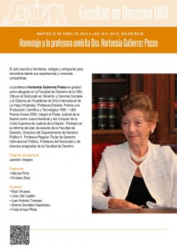Homenaje a la profesora emérita Dra. Hortensia Gutierrez Posse