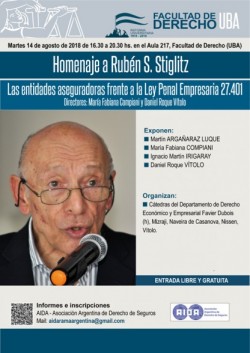 Homenaje a Rubén S. Stiglitz: Las entidades aseguradoras frente a la Ley Penal Empresaria 27.401