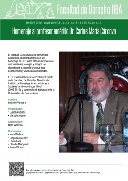 Homenaje al profesor emÃ©rito Dr. Carlos MarÃ­a CÃ¡rcova