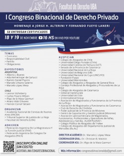 I Congreso Binacional de Derecho Privado. Homenaje a Jorge H. Alterini y Fernando Fueyo Laneri
