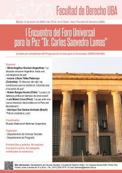 I Encuentro del Foro Universal para la Paz - Dr. Carlos Saavedra Lamas