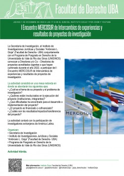 I Encuentro MERCOSUR de Intercambios de experiencias y resultados de proyectos de investigaciÃ³n