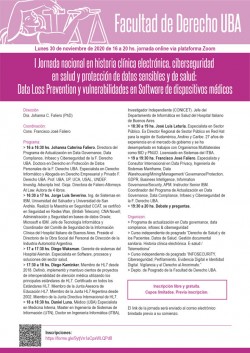 I Jornada nacional en historia clínica electrónica, ciberseguridad en salud y protección de datos sensibles y de salud: <i>Data Loss Prevention</i> y vulnerabilidades en <i>Software</i> de dispositivos médicos