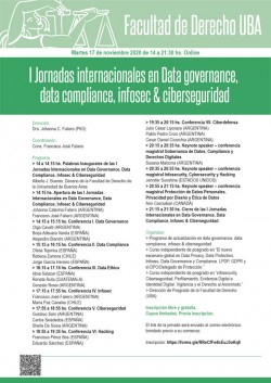 I Jornadas internacionales en Data <i>governance</i>, data <i>compliance</i>, infosec & ciberseguridad