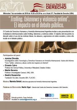 <i>"Trolling, fakenews</i> y violencia online". El impacto en el debate público