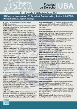 III Congreso Internacional y VI Jornada de Administración y Justicia de la CABA: Procedimientos y Litigios Complejos