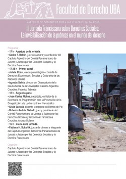 III Jornada Franciscana sobre Derechos Sociales: La invisibilizaciÃ³n de la pobreza en el mundo del derecho