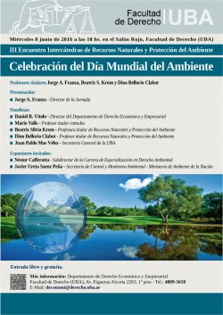 III Jornada Intercátedras de Recursos Naturales y Protección del Ambiente: Celebración del Día Mundial del Ambiente