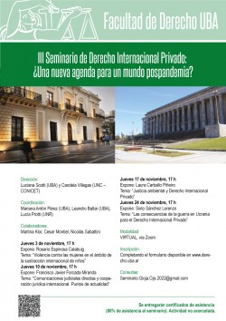 III Seminario de Derecho Internacional Privado: ¿Una nueva agenda para un mundo pospandemia?