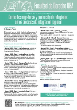 III Seminario de posgrado on line. Corrientes migratorias y protección de refugiados en los procesos de integración regional