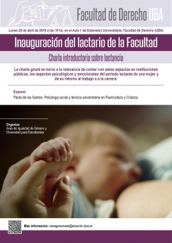 Inauguración del lactario de la Facultad: charla introductoria sobre lactancia