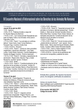 IV Encuentro Nacional y II Internacional sobre los Derechos de los Animales No Humanos