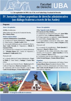 IV Jornadas chileno argentinas de derecho administrativo (un diálogo fraterno a través de los Andes)