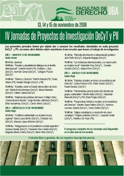IV Jornadas de Proyectos de Investigación DeCyT y PII