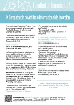 IX Competencia Arbitraje Internacional de Inversión