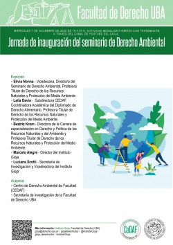 Jornada de inauguración del seminario de Derecho Ambiental