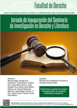 Jornada de inauguración del Seminario de investigación en Derecho y Literatura
