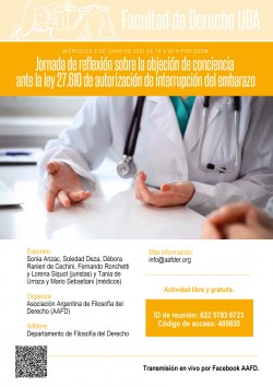 Jornada de reflexión sobre la objeción de conciencia ante la ley 27.610 de autorización de interrupción del embarazo