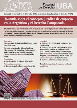 Jornada sobre el concepto jurídico de empresa en la Argentina y el Derecho Comparado