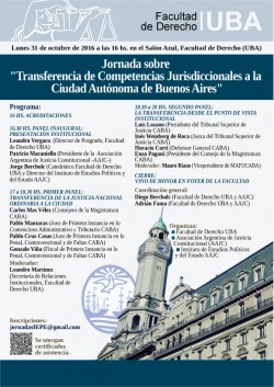 Jornada sobre "Transferencia de Competencias Jurisdiccionales a la Ciudad Autónoma de Buenos Aires"