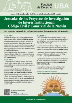 Jornadas de los Proyectos de Investigación de Interés Institucional: Código Civil y Comercial de la Nación