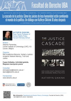 La cascada de la justicia: Cómo los juicios de lesa humanidad están cambiando el mundo de la política. Un diálogo con Kathryn Sikkink 10 años después