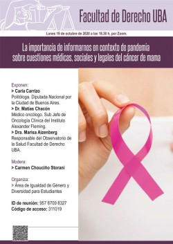 La importancia de informarnos en contexto de pandemia sobre cuestiones médicas, sociales y legales del cáncer de mama