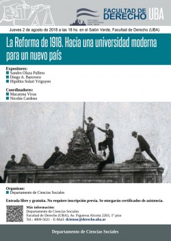 La Reforma de 1918. Hacia una universidad moderna para un nuevo país