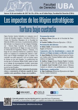 Los impactos de los litigios estratégicos. Tortura bajo custodia