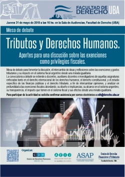 Mesa de debate "Tributos y Derechos Humanos: aportes para una discusión sobre las exenciones como privilegios fiscales"