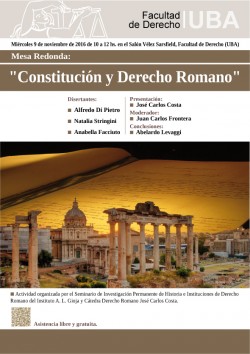  Mesa Redonda: "Constitución y Derecho Romano"