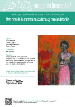 Mesa redonda: Representaciones artísticas y derecho de familia (Noviembre)