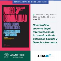 Narcotráfico, su renta ilegal. Interpretación de la Constitución de Colombia. Lavado y Derechos Humanos