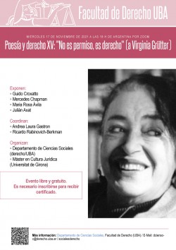 Poesía y derecho XV: "No es permiso, es derecho" (a Virginia Grütter)