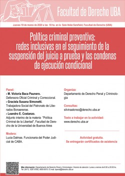 Política criminal preventiva: redes inclusivas en el seguimiento de la suspensión del juicio a prueba y las condenas de ejecución condicional
