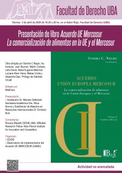 Presentación de libro <i>Acuerdo UE Mercosur. La comercialización de alimentos en la UE y el Mercosur</i>