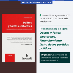 Presentación de libro <i>Delitos y faltas electorales. Financiamiento ilícito de los partidos políticos</i>