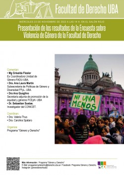 Presentación de los resultados de la Encuesta sobre Violencia de Género de la Facultad de Derecho