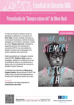 Presentación de "Siempre estuve ahí" de Oliver Nash