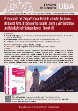 Presentación del <i>Código Procesal Penal de la Ciudad Autónoma de Buenos Aires</i>, dirigido por Marcela De Langhe y Martín Ocampo