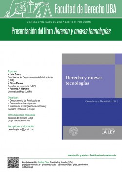 PresentaciÃ³n del libro <i>Derecho y nuevas tecnologÃ­as</i>
