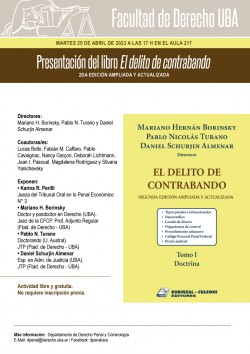 Presentación del libro <i>El delito de contrabando</i> - 2da edición ampliada y actualizada